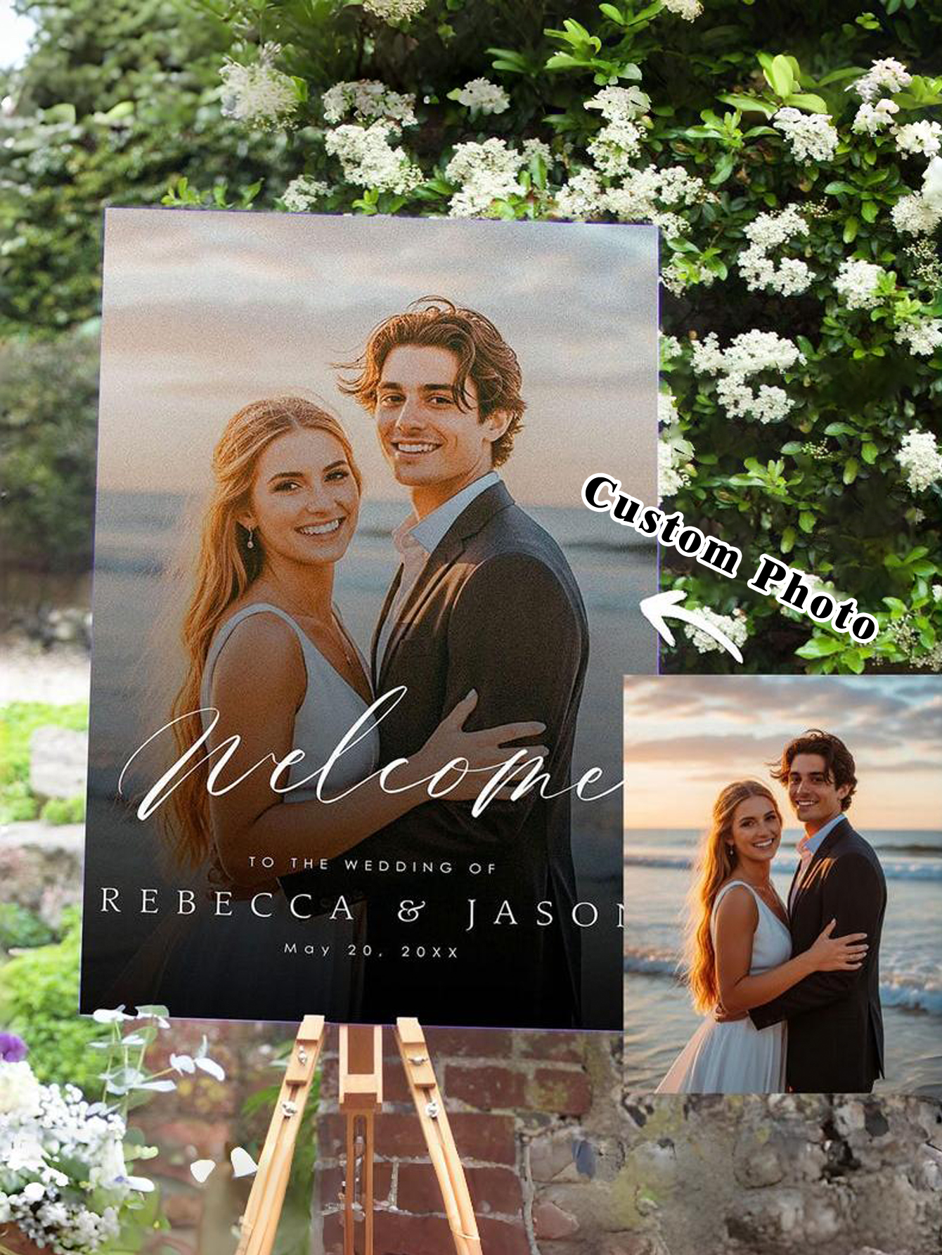 Custom PVC Wedding Welcome Sign with Photo